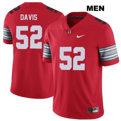 Men's NCAA Ohio State Buckeyes Wyatt Davis #52 College Stitched 2018 Spring Game Authentic Nike Red Football Jersey QC20R41WA